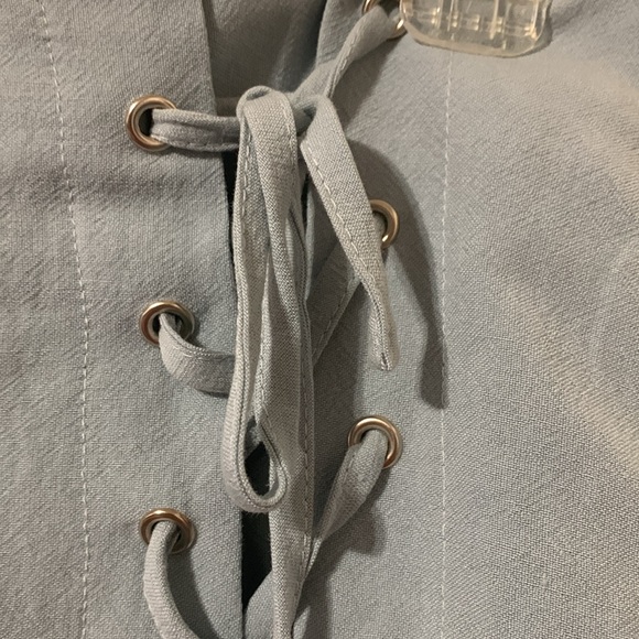 TOBI Blue Skirt 55% Linen 45% Rayon Lining 100%Rayon Size M/M Used - Picture 4 of 7